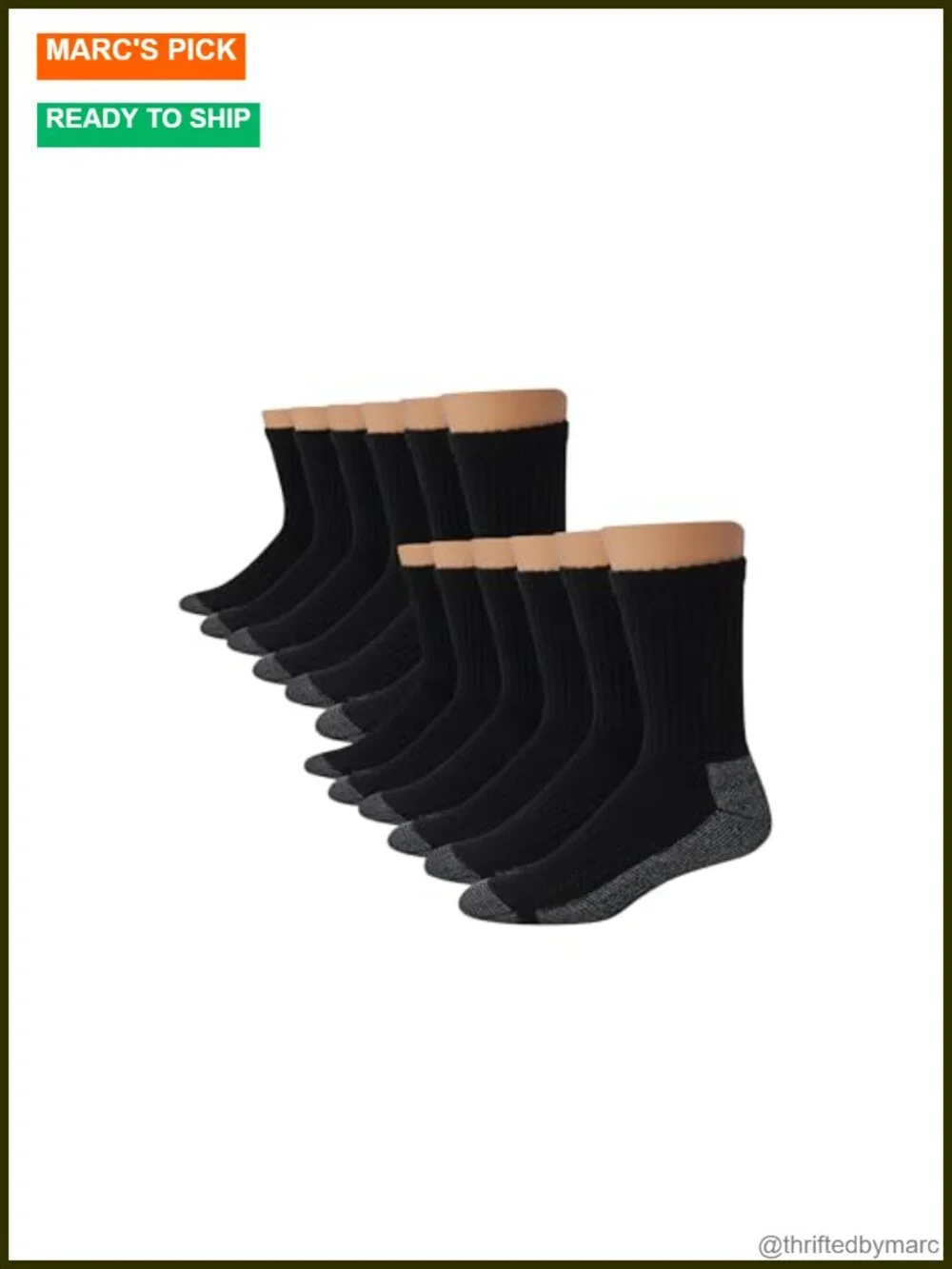 Men's Moisture-Wicking Cushioned Crew Socks, 12 Pack